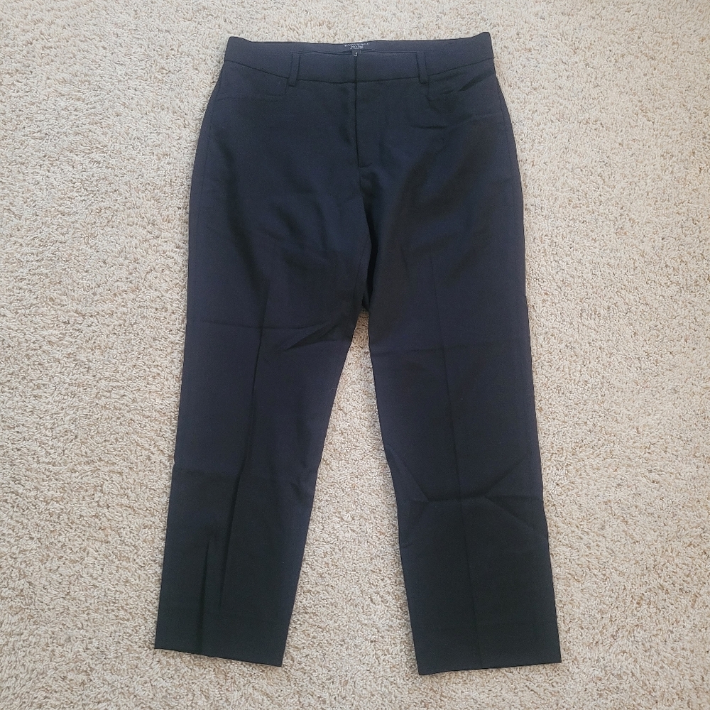 Banana Republic Black Wool Blend Straight Leg Trouser Pants 8